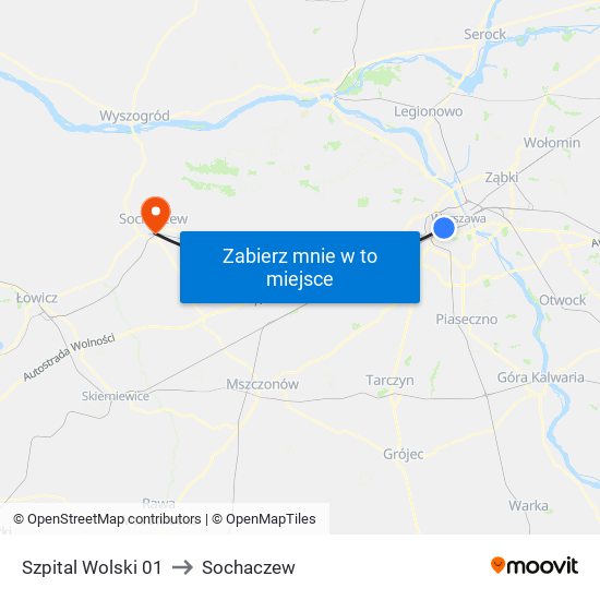 Szpital Wolski 01 to Sochaczew map