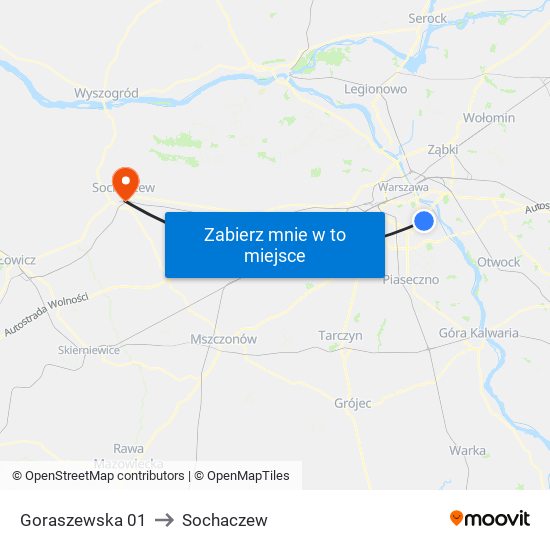 Goraszewska 01 to Sochaczew map