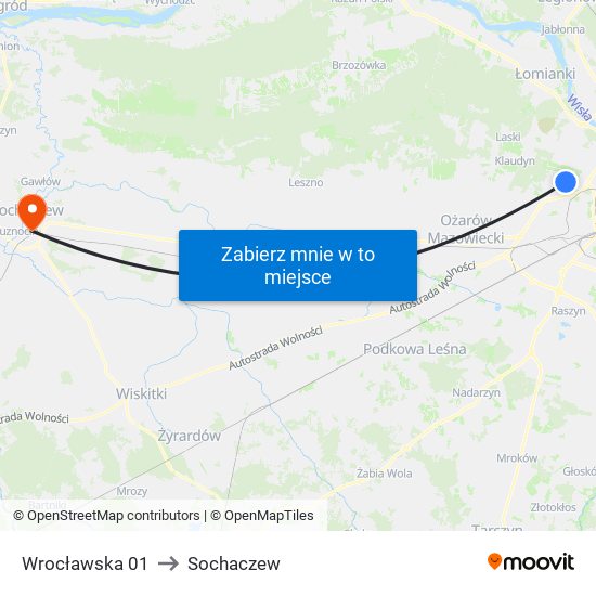 Wrocławska 01 to Sochaczew map