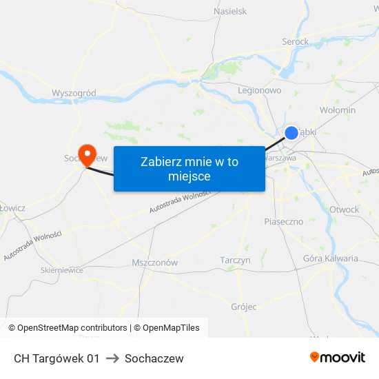 CH Targówek 01 to Sochaczew map