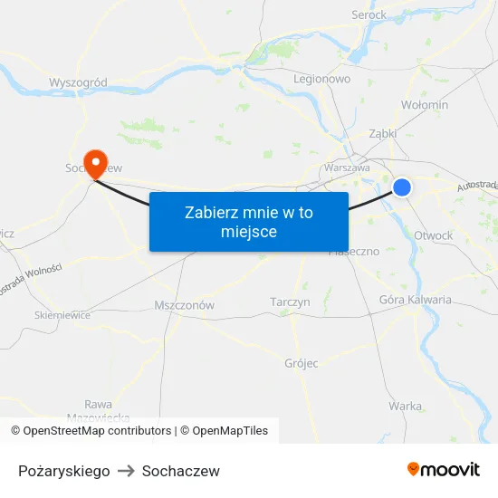 Pożaryskiego to Sochaczew map