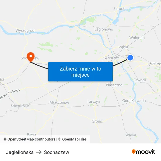 Jagiellońska to Sochaczew map