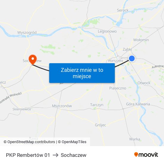 PKP Rembertów 01 to Sochaczew map