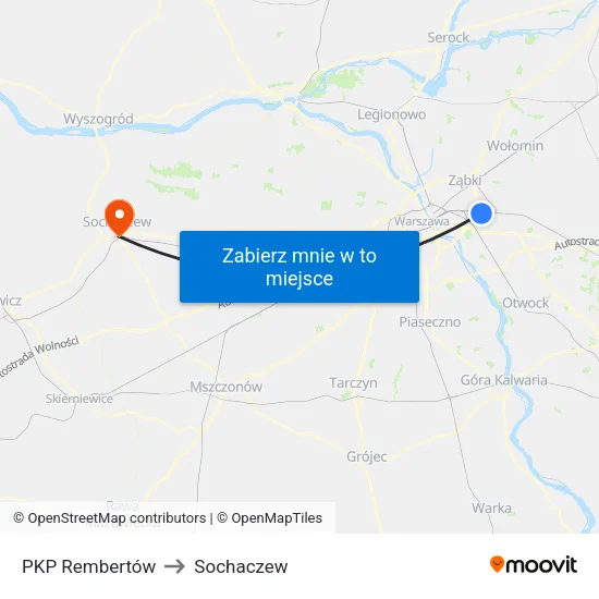 PKP Rembertów to Sochaczew map