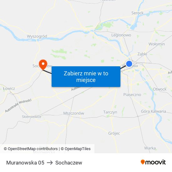 Muranowska 05 to Sochaczew map