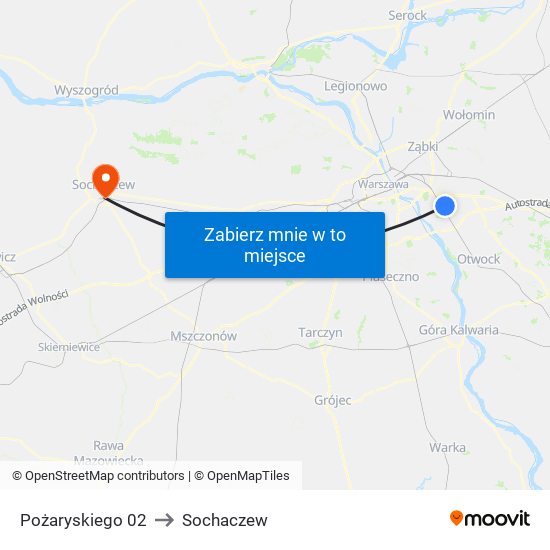 Pożaryskiego 02 to Sochaczew map