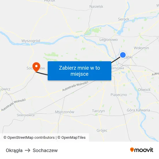 Okrągła to Sochaczew map