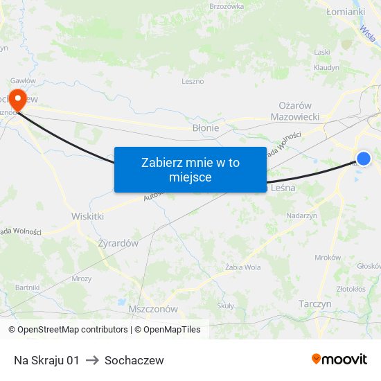 Na Skraju 01 to Sochaczew map