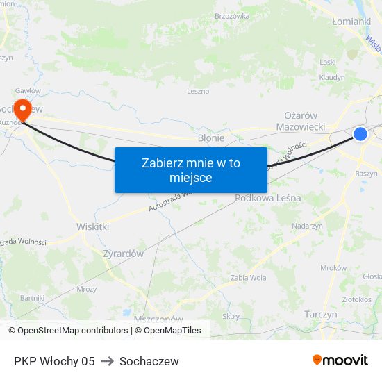 PKP Włochy 05 to Sochaczew map