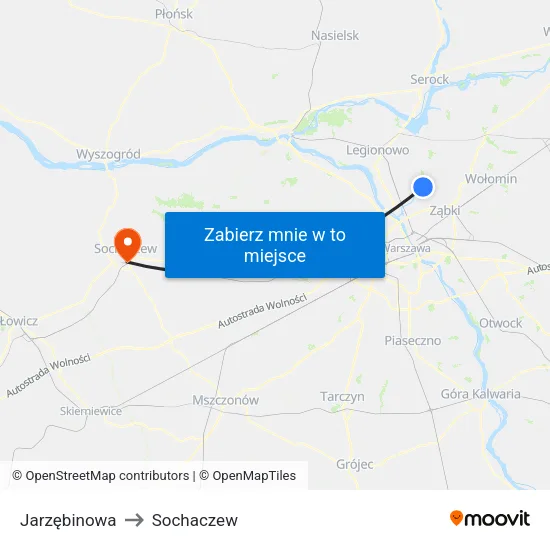 Jarzębinowa to Sochaczew map