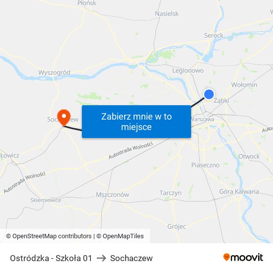 Ostródzka - Szkoła 01 to Sochaczew map