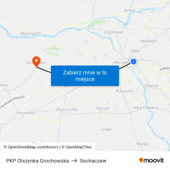 PKP Olszynka Grochowska to Sochaczew map