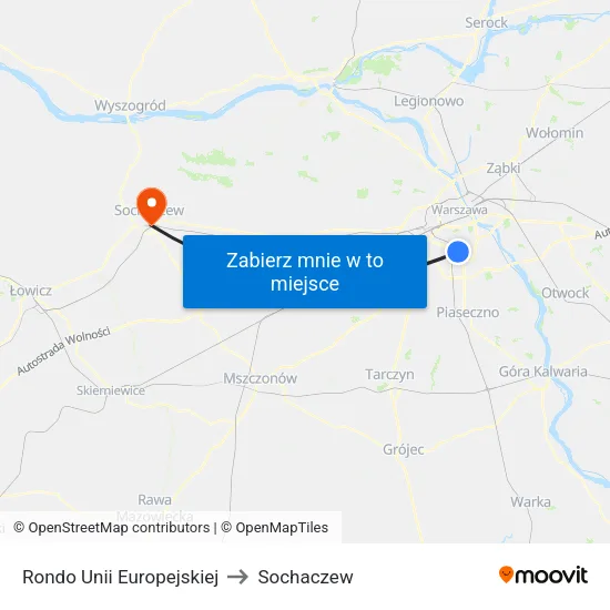 Rondo Unii Europejskiej to Sochaczew map
