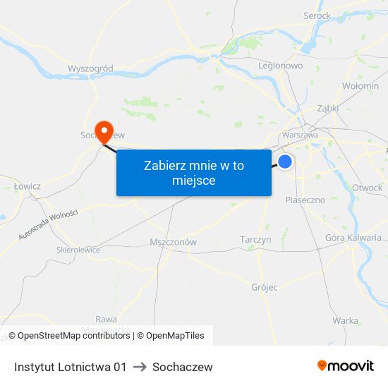 Instytut Lotnictwa 01 to Sochaczew map
