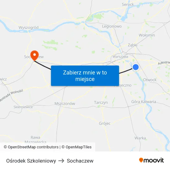 Ośrodek Szkoleniowy to Sochaczew map