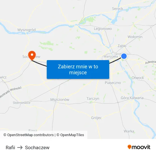 Rafii to Sochaczew map