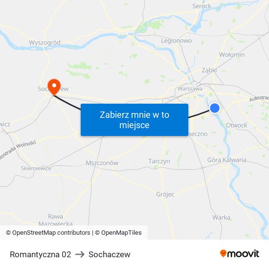 Romantyczna 02 to Sochaczew map