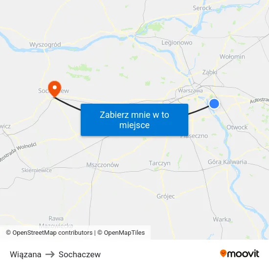 Wiązana to Sochaczew map