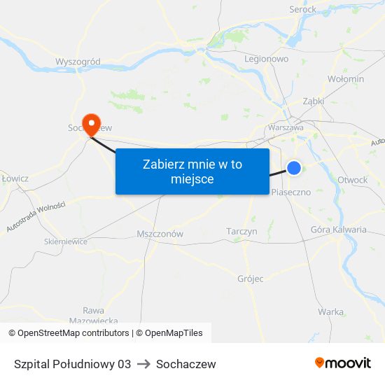 Szpital Południowy 03 to Sochaczew map