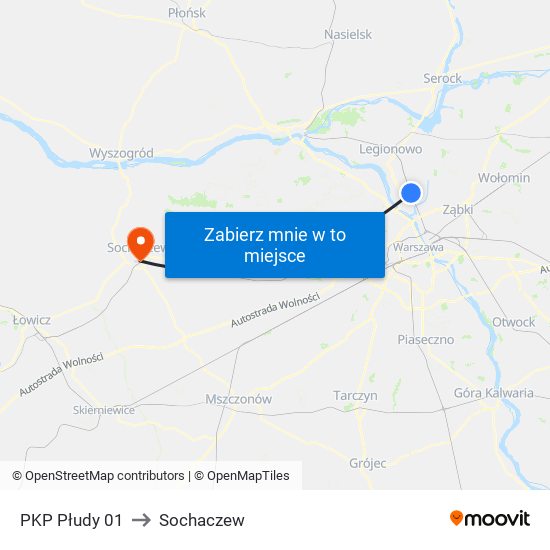 PKP Płudy 01 to Sochaczew map