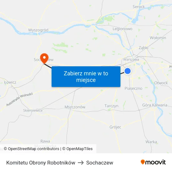 Komitetu Obrony Robotników to Sochaczew map