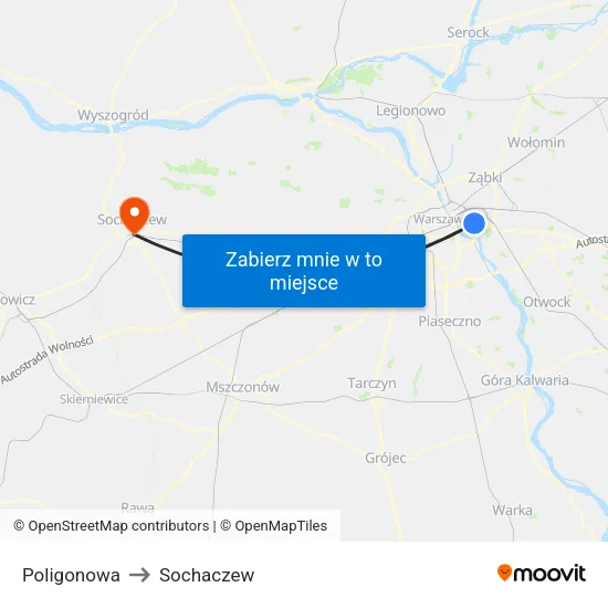 Poligonowa to Sochaczew map