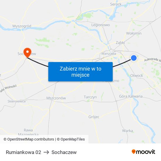 Rumiankowa 02 to Sochaczew map