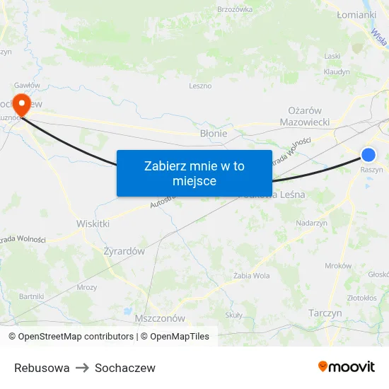 Rebusowa to Sochaczew map