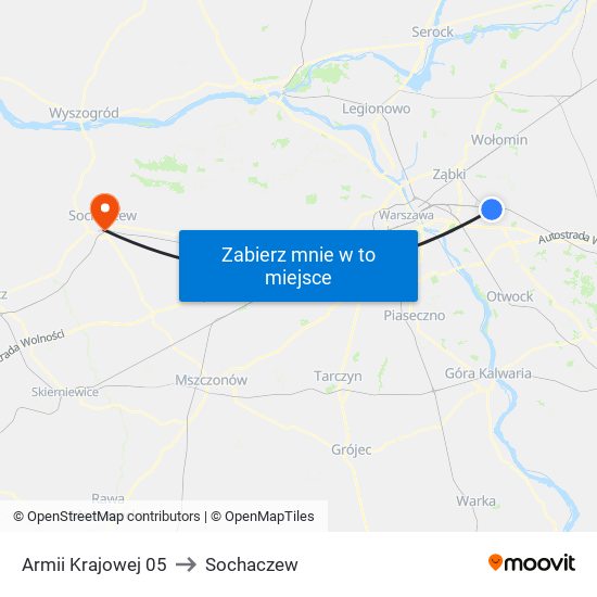 Armii Krajowej to Sochaczew map