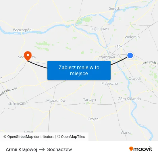 Armii Krajowej to Sochaczew map