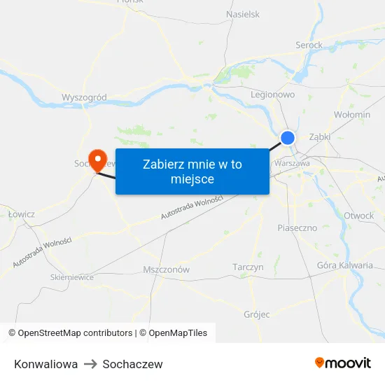 Konwaliowa to Sochaczew map