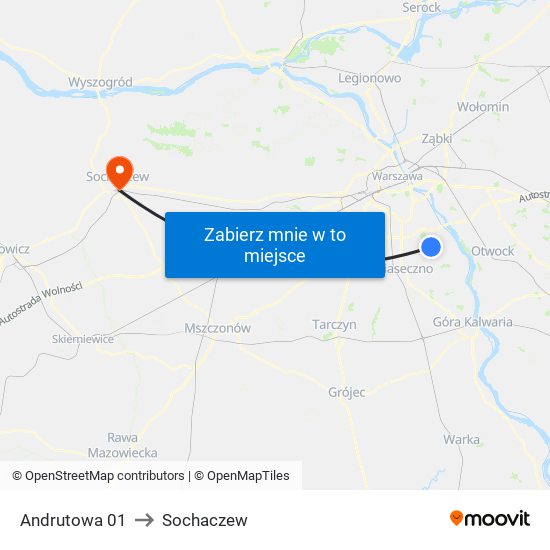 Andrutowa 01 to Sochaczew map