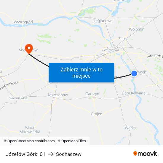 Józefów Górki 01 to Sochaczew map