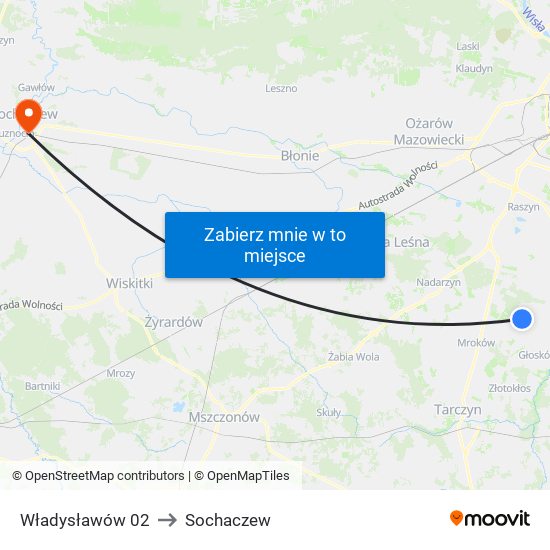 Władysławów 02 to Sochaczew map