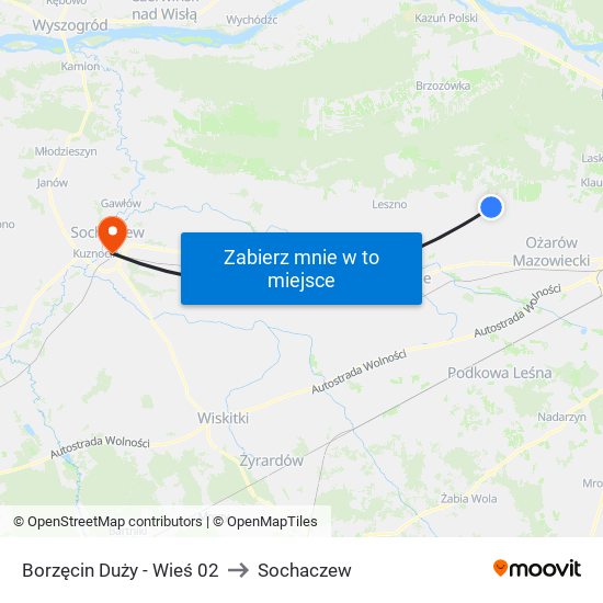 Borzęcin Duży - Wieś 02 to Sochaczew map