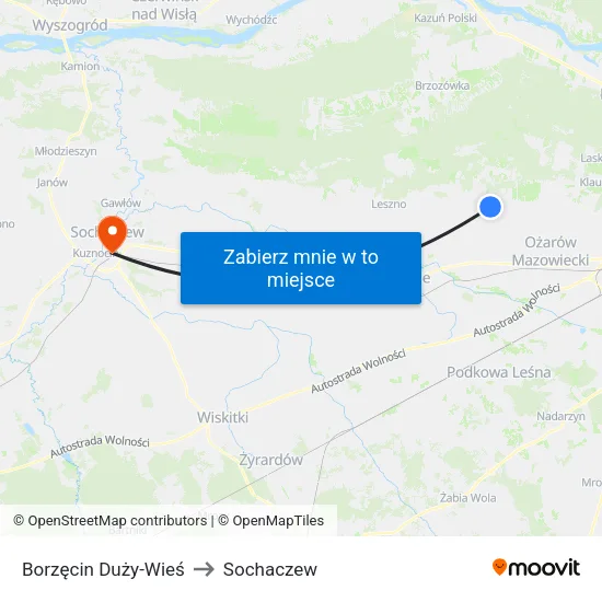 Borzęcin Duży - Wieś to Sochaczew map