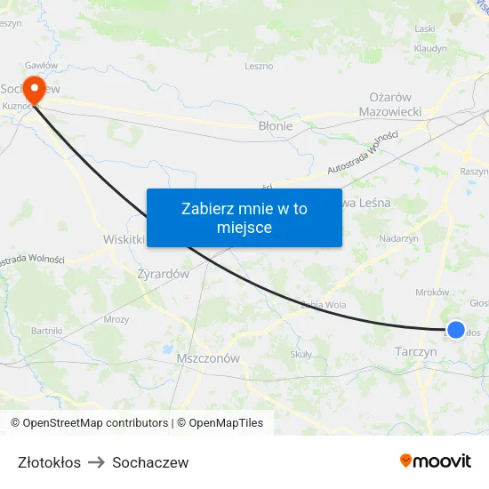 Złotokłos to Sochaczew map