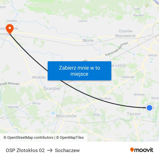 OSP Złotokłos 02 to Sochaczew map