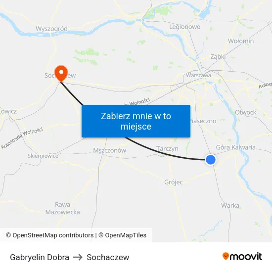 Gabryelin Dobra to Sochaczew map