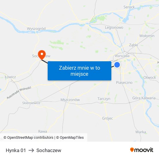 Hynka 01 to Sochaczew map