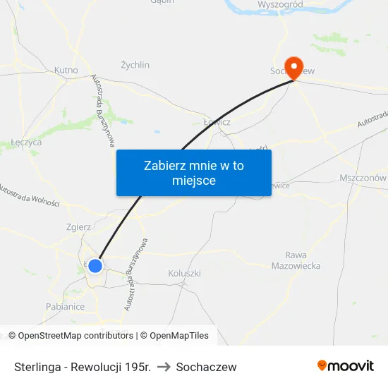 Sterlinga - Rewolucji 195r. to Sochaczew map