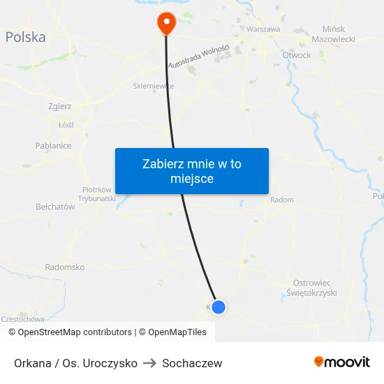 Orkana / Os. Uroczysko to Sochaczew map