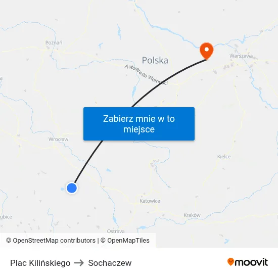 Plac Kilińskiego to Sochaczew map