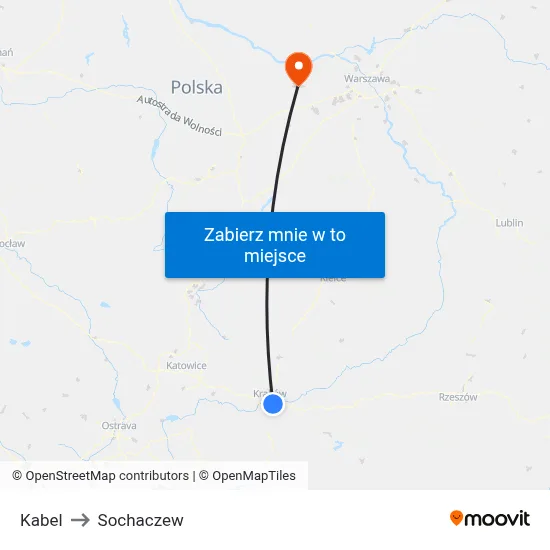 Kabel to Sochaczew map