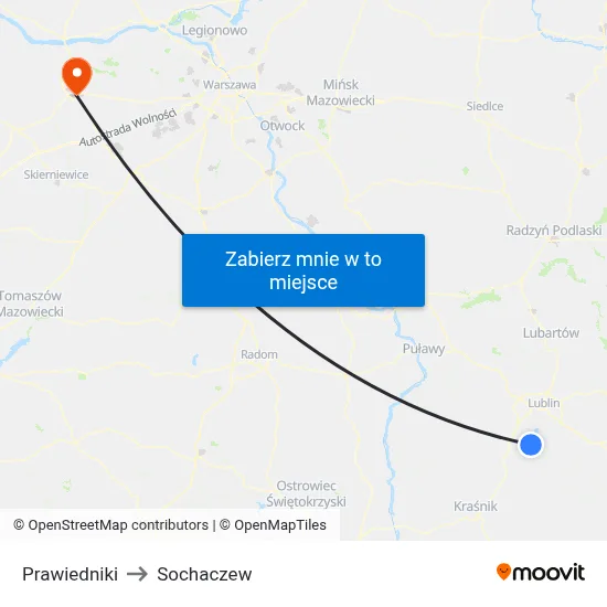 Prawiedniki to Sochaczew map