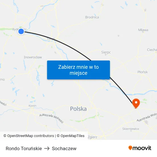 Rondo Toruńskie to Sochaczew map