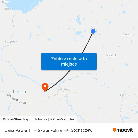 Jana Pawła Ⅱ — Skwer Foksa to Sochaczew map