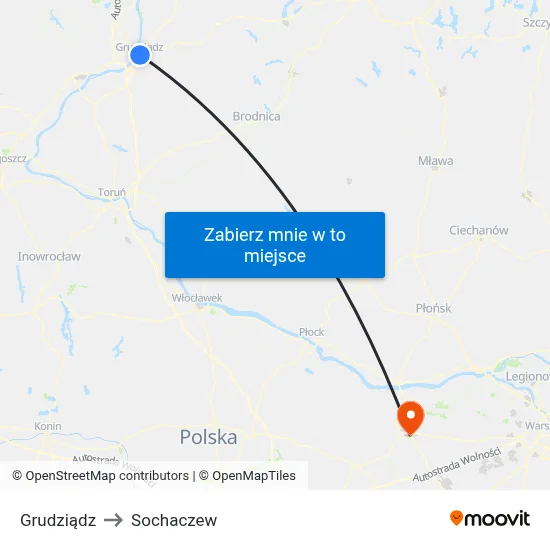 Grudziądz to Sochaczew map