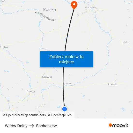 Witów Dolny to Sochaczew map