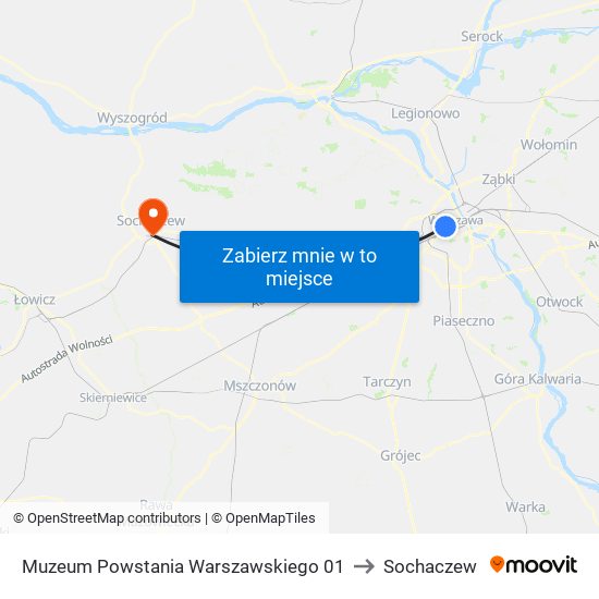 Muzeum Powstania Warszawskiego 01 to Sochaczew map